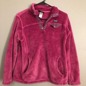 Patagonia, fleece pullover. deep purple. youth large (14). barely worn